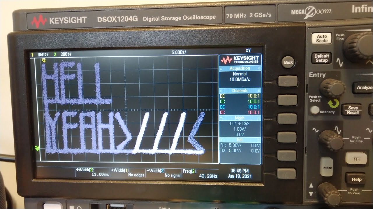 Arduino scope xy text