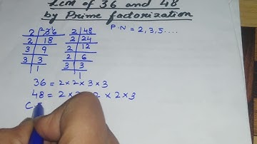Lcm of 36 and 48 | by prime factorization | in Urdu/Hindi |