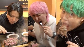 男6人が本気でステーキにかじりついたら何キロ食えるのか？ガチ大食いしてみた