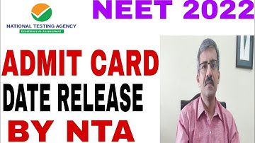 NEET 2022 :- ADMIT CARD DATE RELEASED BY NTA, BIG UPDATE FOR NEET ASPIRANTS #neet2022latestnewstoday