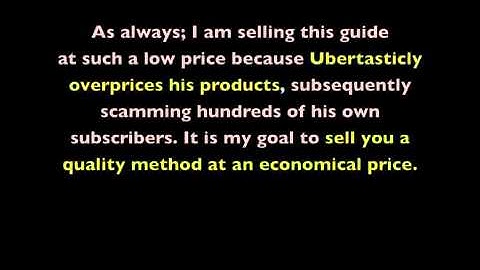 Selling Ubertasticly