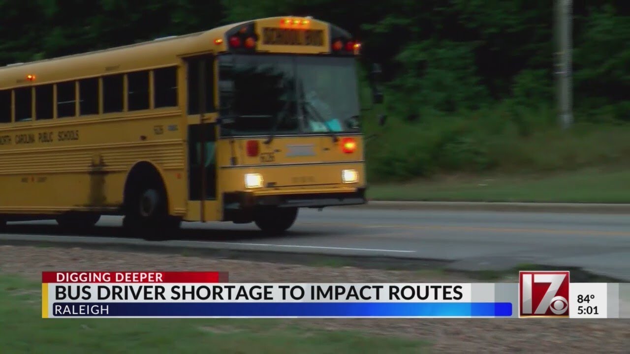 Bus driver shortage to impact routes in NC - YouTube
