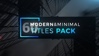 After Effects Template: Modern Minimal Titles Pack