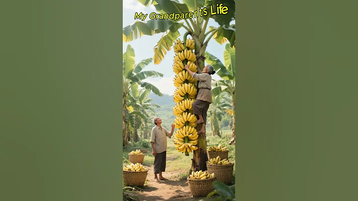 Grandma Climbs Banana Tree Like a Pro! 🍌😱 | Village Life Magic #fruit #farming