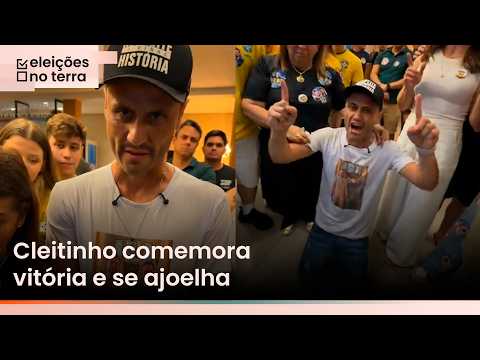 Cleitinho comemora vitória ao governo de MG, se ajoelha e agradece eleitores: 'Governar para todos'