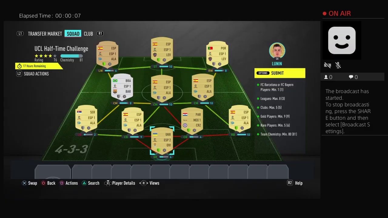 FIFA 20 UCL HALF TIME CHALLENGE SBC