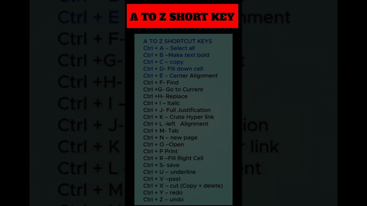 computer shorts key !!! 