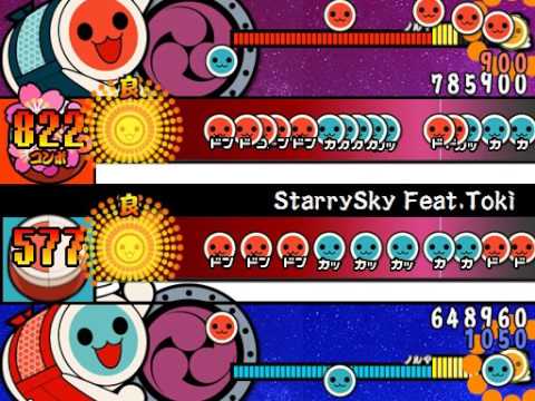 【太鼓さん次郎】StarrySky Feat.Toki  ※音量注意【創作譜面】【表裏同時再生】