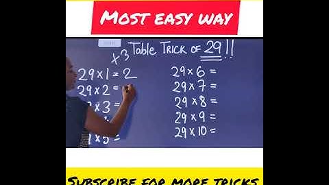 Table of 29|| #shorts #mathstricks #vedicmaths#viralshorts #trending #math #maths