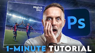 OMG!! FC Barcelona Photo Manipulation/Matchday Design | 1 Minute Photoshop Design | Football Graphic