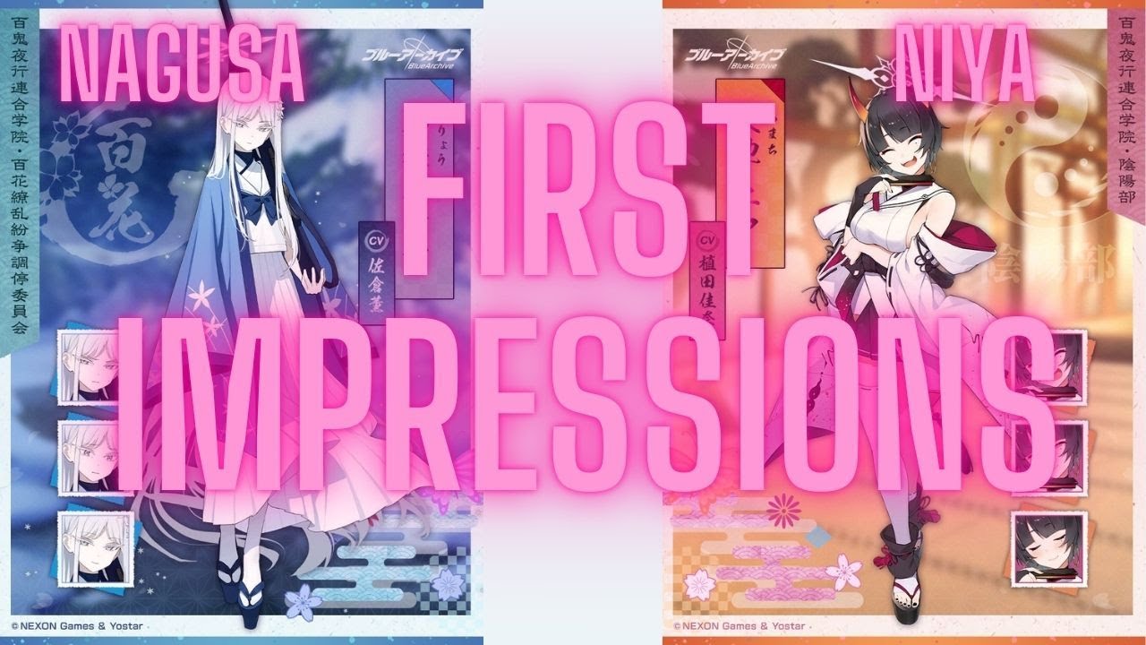 Blue Archive JP Nagusa and Niya First impressions