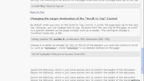 jQuery Scroll to Top Control