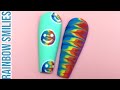 Rainbow Smile Drag Through Nail Art