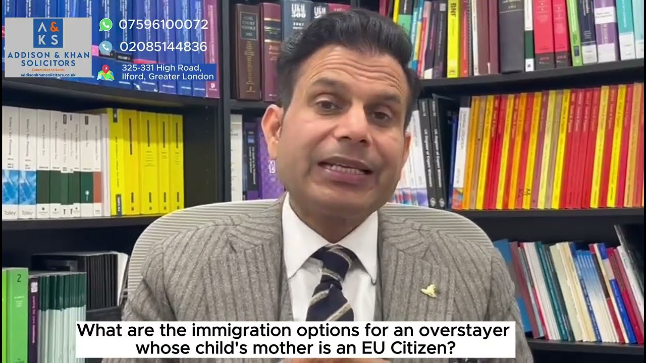 What immigration route is available for an overstayer who's mother is an EU Citizen?