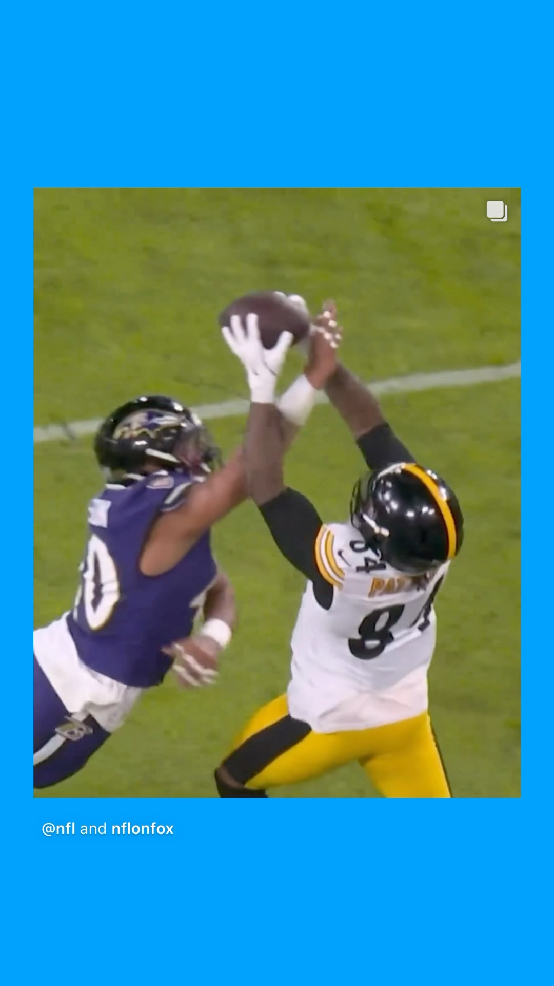 He hangs on #hoodnews #steelers #ravens #russellwilson #CordarellePatterson #catch #omg #how #wow