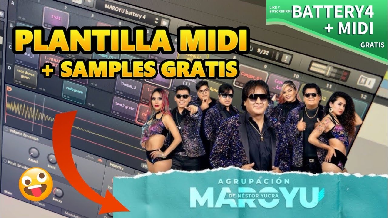 PLANTILLA MIDI grupo MAROYU Para BATTERY 4 SECUENCIA | Samples 