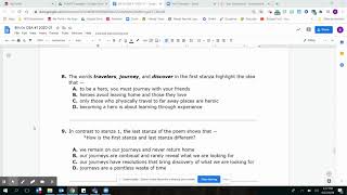 8th Grade CBA #1 Hero Poem Question 6-10