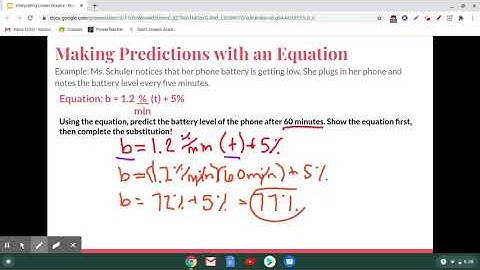 Making Predictions Using Graphs & Equations
