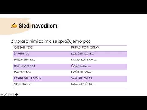 7. RAZRED VPRAŠALNI ZAIMKI PRAVI POSNETEK