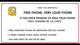 Free phone for who need hearing aid ...