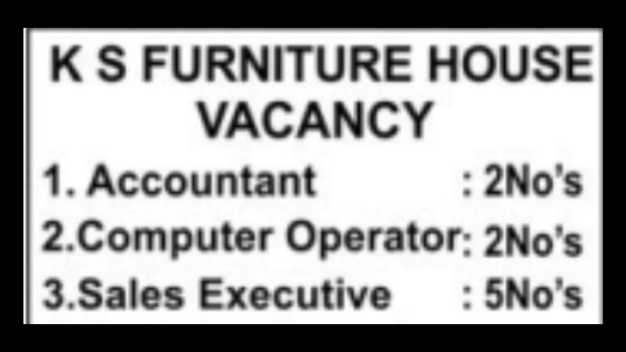 K.S FURNITURE HOUSE JAMMU JOBS YouTube