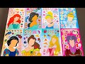 Toyasmr satisfying with sticker book dress up disney princess arielsnow whitebellecinderella