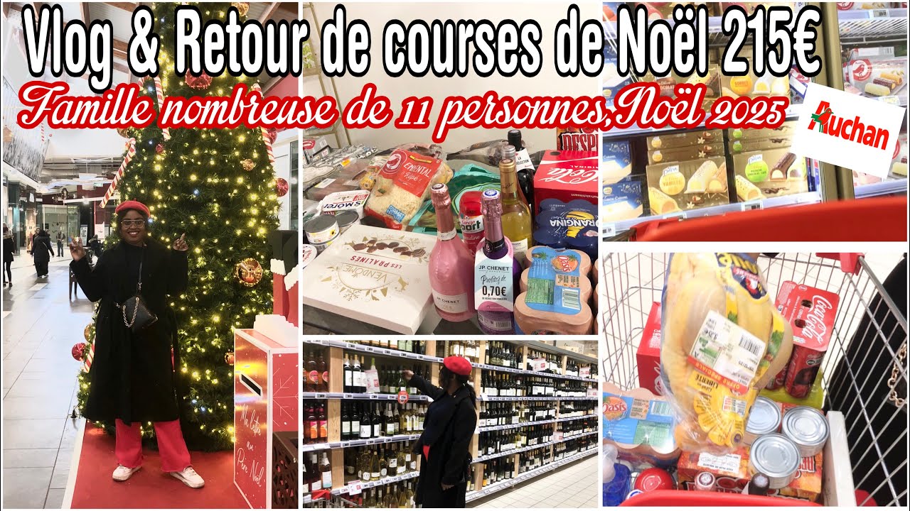 VLOG & GRAND RETOUR DE COURSES AUCHAN | NOËL 2025 | FAMILLE NOMBREUSE DE 11 / Harmony’s Life TV 