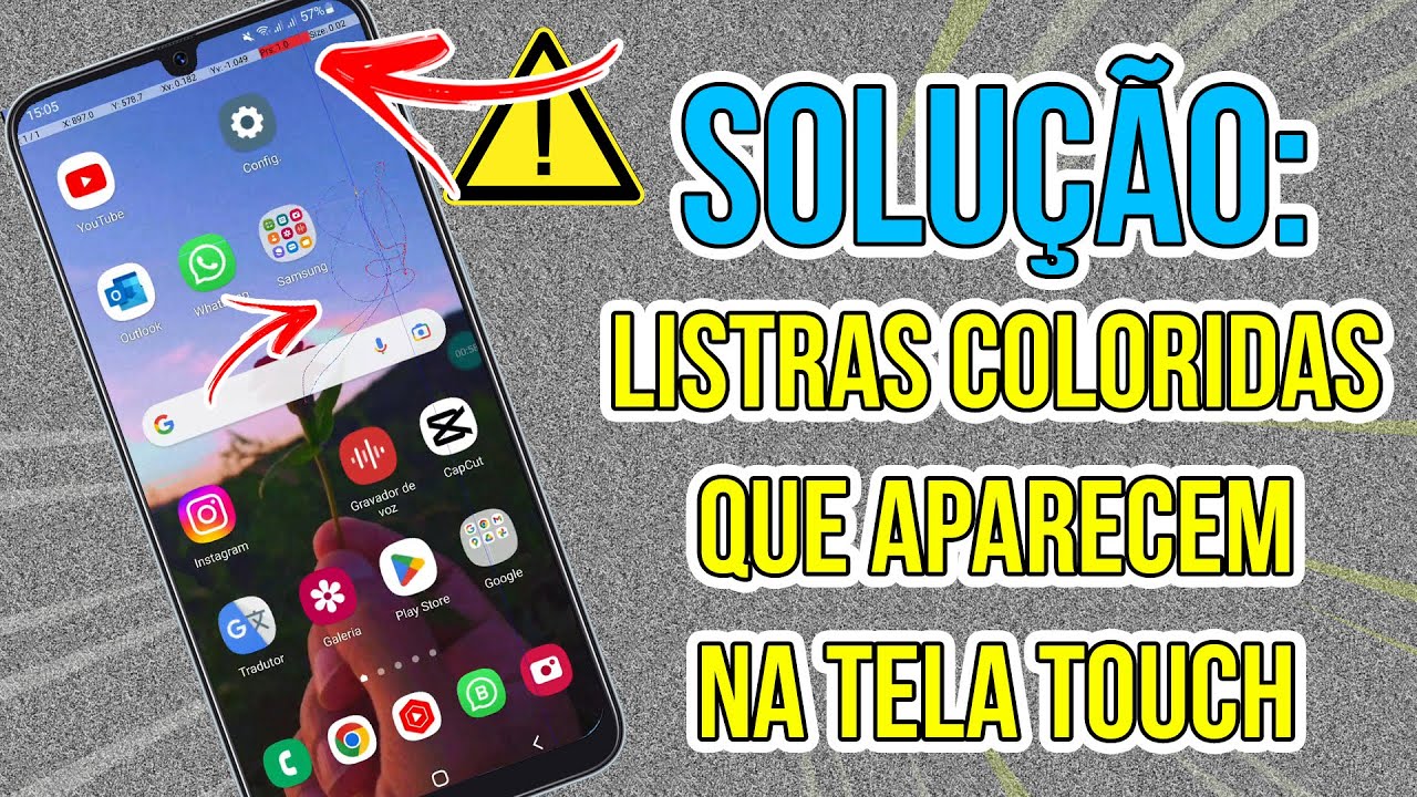 SOLUÇÃO: Listras coloridas que aparecem quando passo o dedo na tela ...