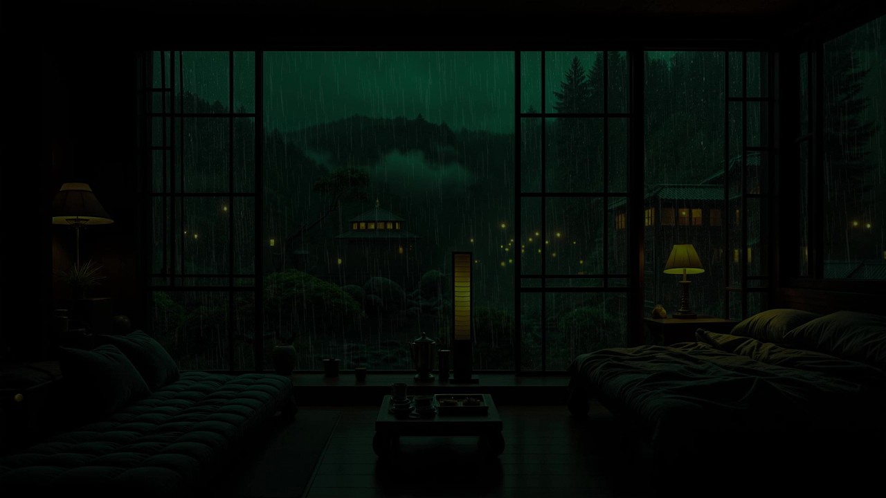 Calming Rain Sounds at a Deep Mountain Cabin 🌧 (No Ads) | Forest Night Ambience for Deep Sleep