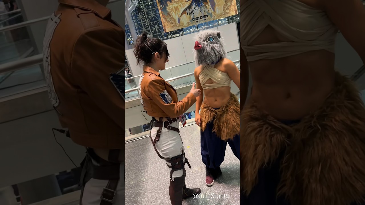 Don’t shake hands with the boar titans 🐗 #anime #manga #cosplay #demonslayer #attackontitan