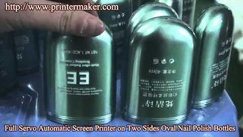 Full Servo Automatic Screen Printing Macine on Two Sides Oval Nail Polish Bottles