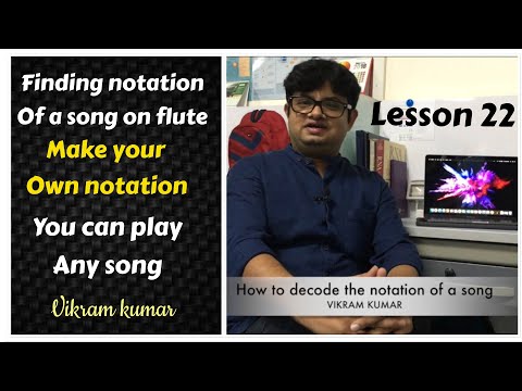 Lesson 22 | How to decode notation of a song on flute | Finding notation of a song | Vikram Kumar