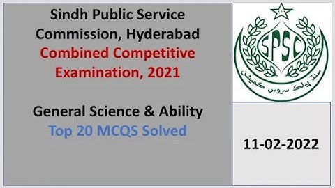 General Science and Ability - SPSC Past Papers - CCE جنرل سائنس کا اھم پیپر - Past Papers 2021