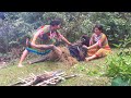 Primitive Life - Two Primitive Girl Catch Fish And Cooking Fish Meet Forest People