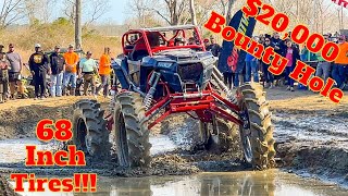 Worlds Biggest RZR 1000 crushes XBR’s $20,000 Bounty Hole at Alabama Mud Park | Big/Outlaw tire runs