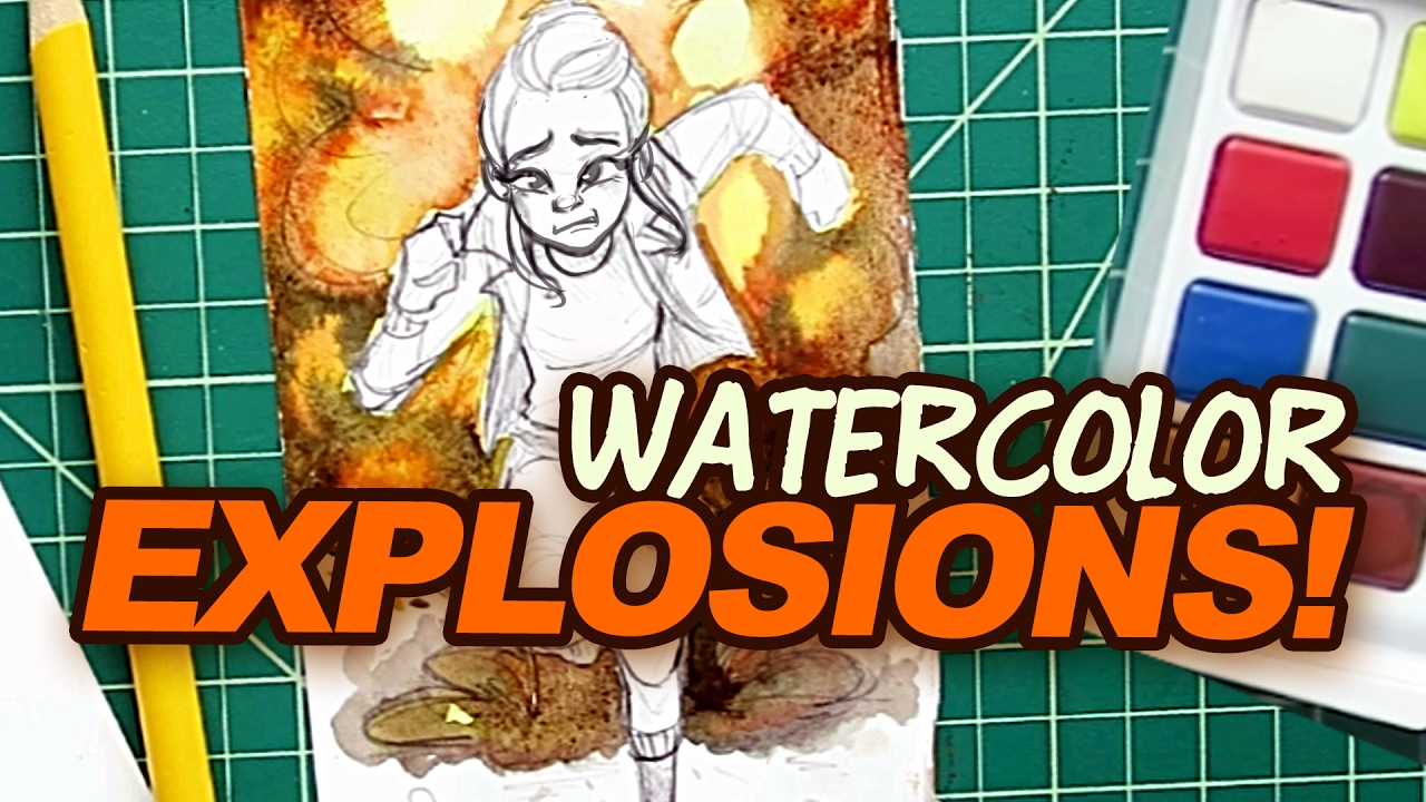 Painting 🎆 EXPLOSIONS 🎆 in Watercolor | September SCRAWLRBOX