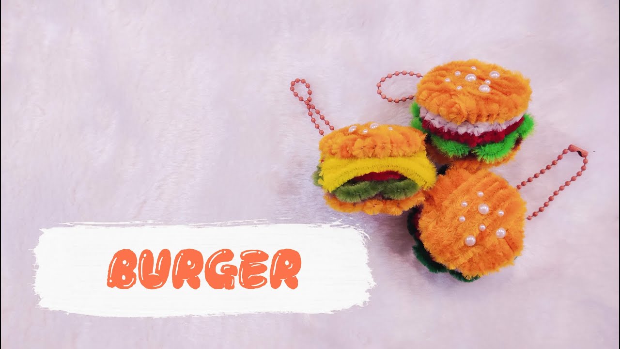 Easy Making - Amazing Pipe Cleaner Burger - How to Make Chenille Stem Hamburger - DIY Chenille Stem