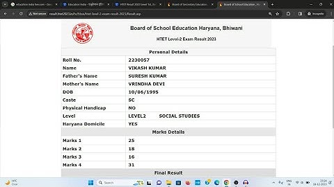HTET Result 2023 Kaise Dekhe || How To Check HTET Result 2023
