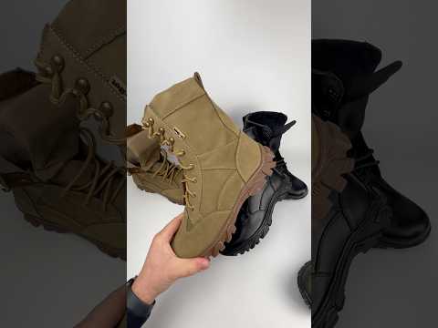 Тактичні берці демісезонні Тайфун Койот натуральна шкіра прошиті військові черевики для служби та роботи модель Тайфун, видео 1