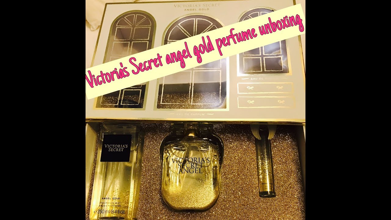 Victoria's Secret angel gold perfume gift set unboxing - youtube