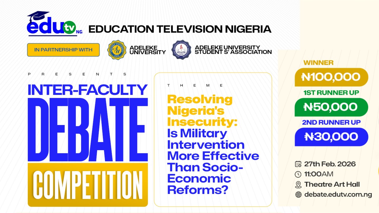 Adeleke University Inter-Faculty Debate Competition Organised by EduTV Nigeria
