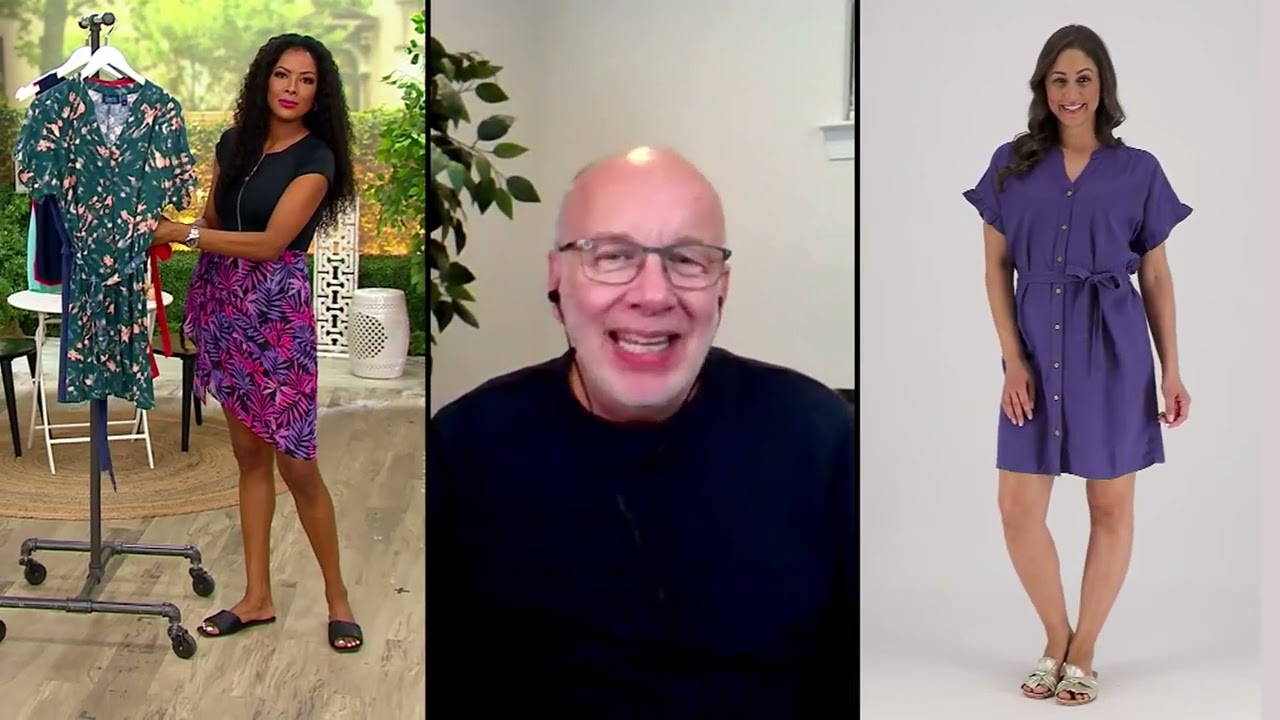 Denim & Co. Beach Ruffle Sleeve Linen Cover-Up Dress on QVC