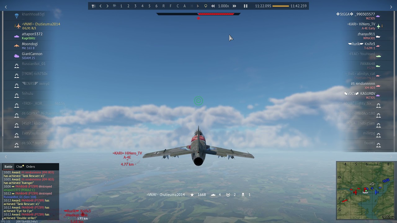Thunder Moment : Shot down A4E with G91/R3's Nord AS.20 missile - YouTube