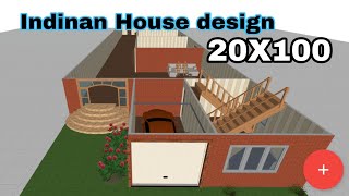20X100 house design.. (Indian House plan)