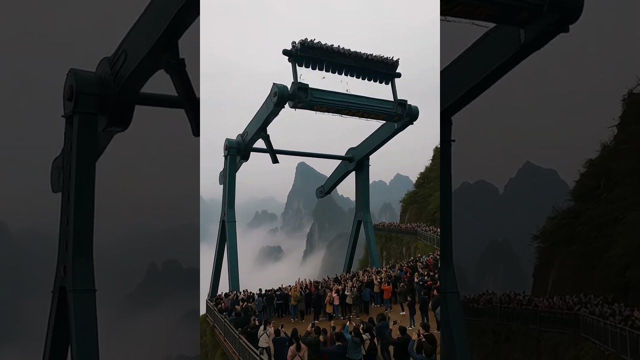  Cliff Drop Ride SNAPS Mid Air Riders SCREAM As They FALL Into The Fog