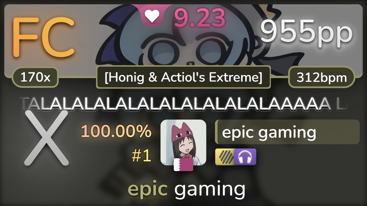 [Banned] 9.2⭐ epic gaming | Hoshimachi Suisei - TALALALALALALALALA [Honig & ] +HDNC SS (#1 955pp FC)