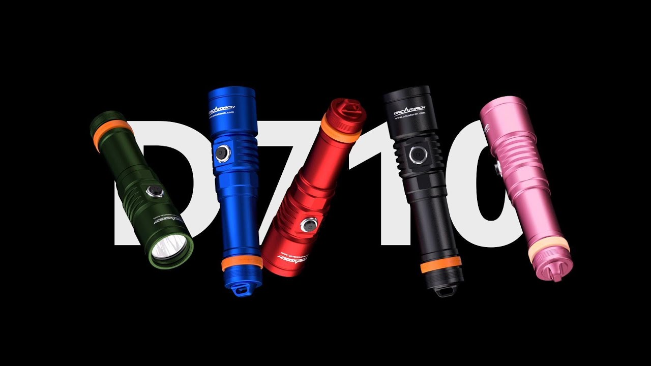 New OrcaTorch D710 Pink! Power Scuba Diving Lights for Five Exterior Color Options