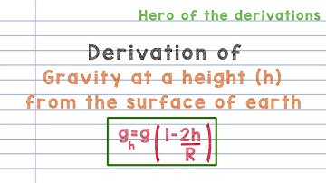 Derivation of gravity at a height 