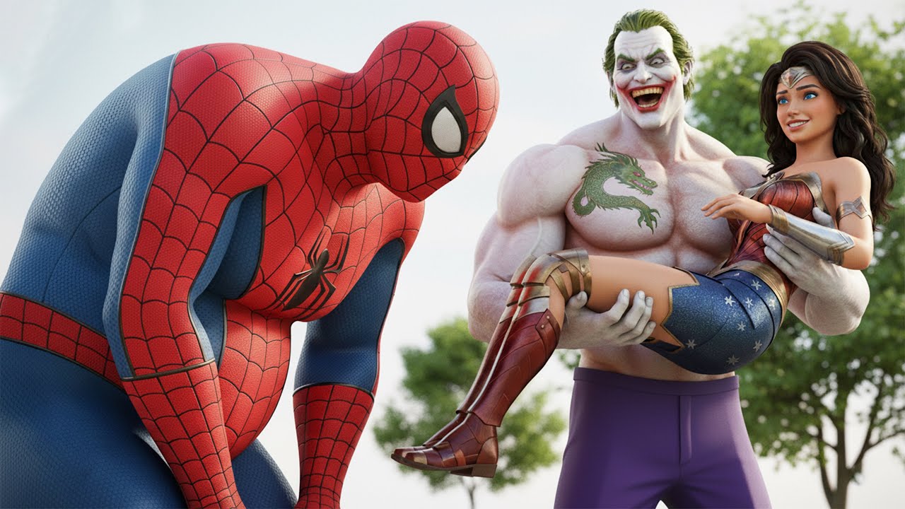 Spider-Man 500lbs Loser and His Journey to Win Back Wonder Woman from Joker |AI Superhero Short Film