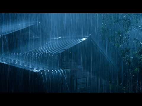 (No Ads) 💤 Fall Asleep in 3 Minutes with Heavy Rain on Tin Roof & Loud Thunder Tonight